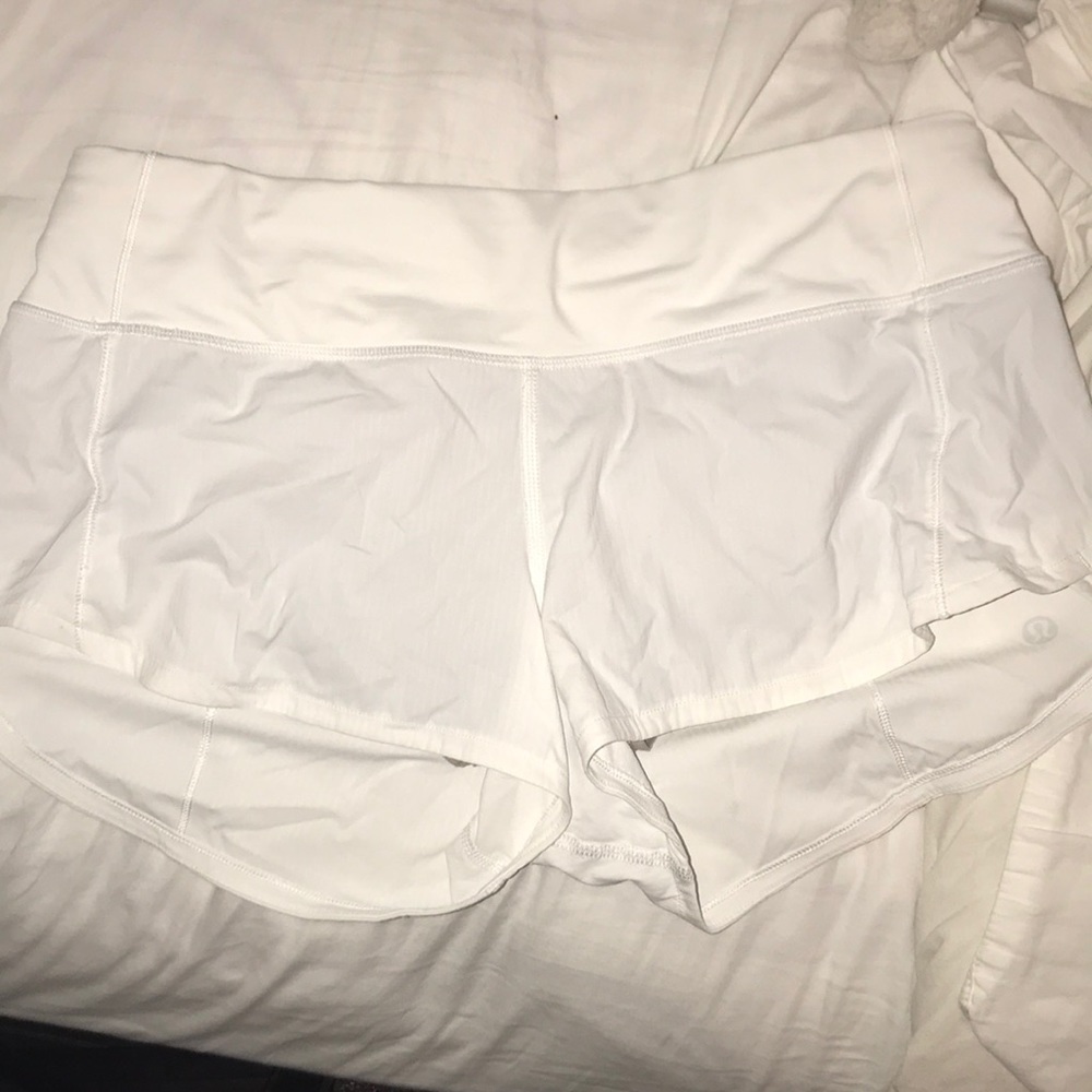 White Lulu Lemon Women’s Running Shorts